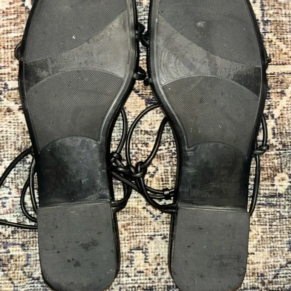 Marc Fisher Black Slide Sandals with Square-Toe Design - Picture 3 of 3